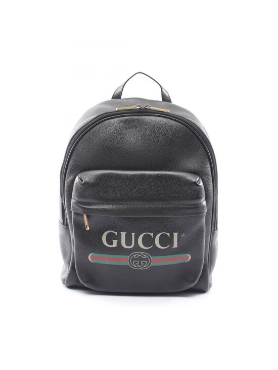 Gucci Backpack Sherry Line Black Leather Logo Print main image 6